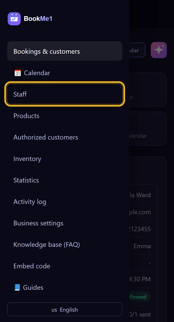 Open "Staff"