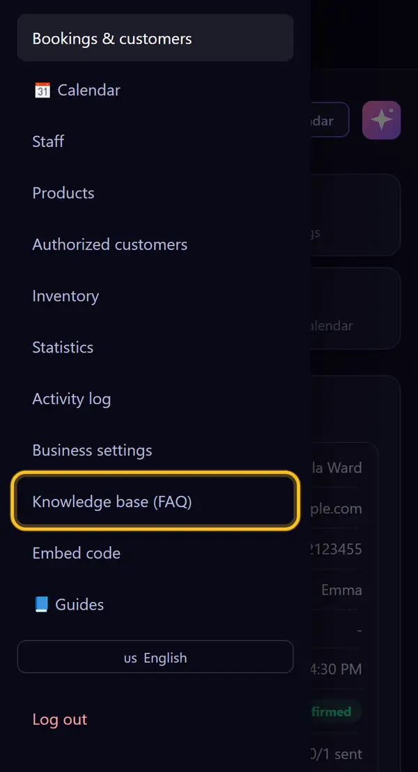 Open "Knowledge base"