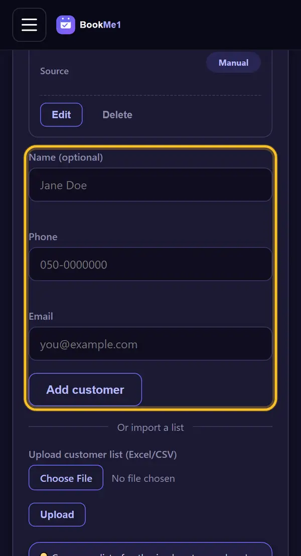 Add customers