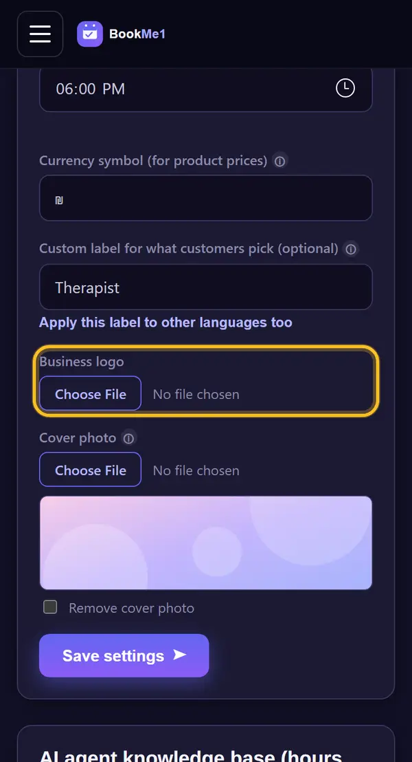 Upload a logo