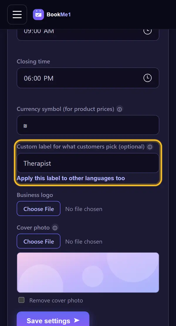 Rename "Select" (optional)