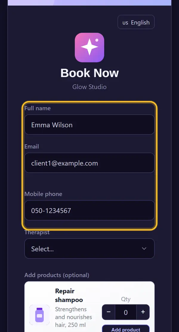 Fill in details