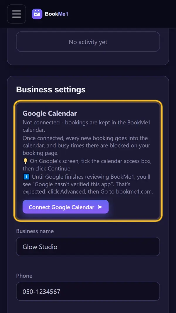 Open Settings