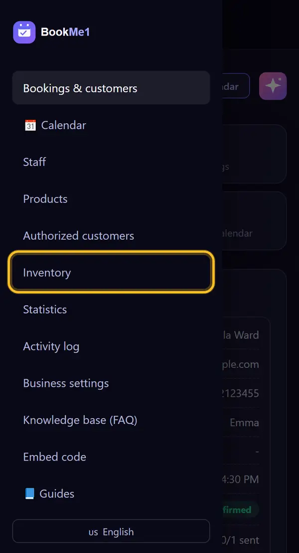 Open "Inventory"