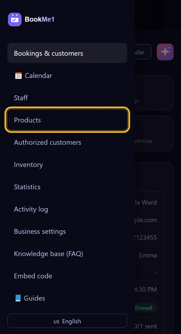 Open "Products"
