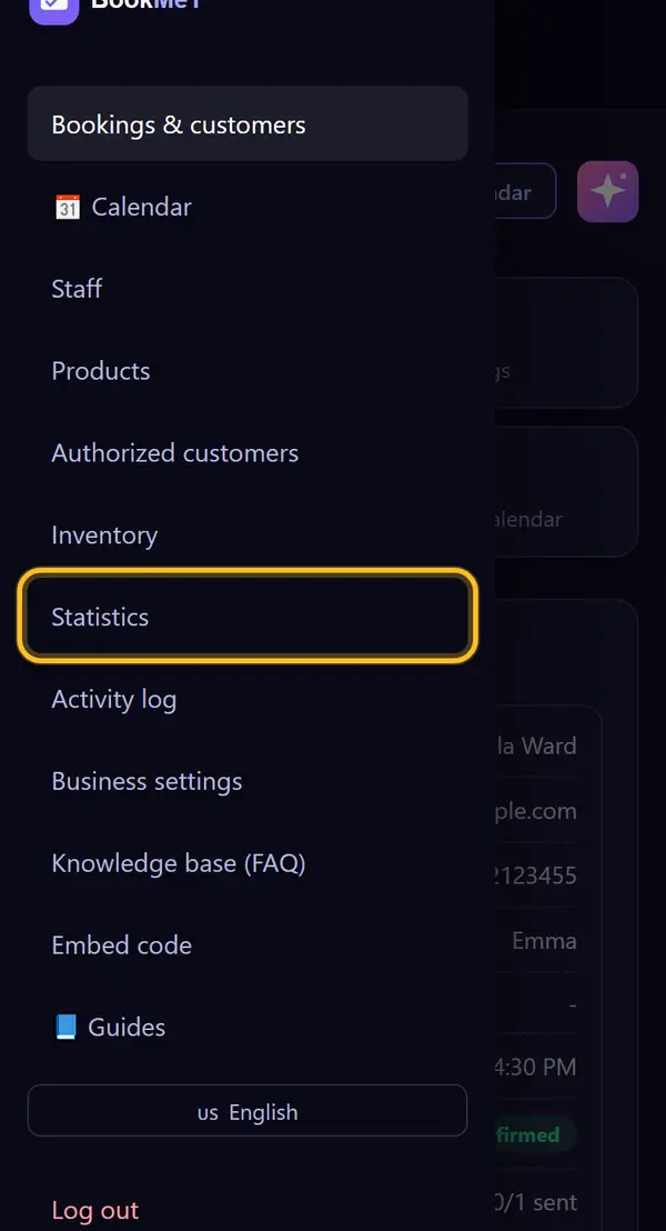 Open "Statistics"