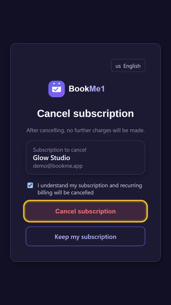 Cancel, if you need to