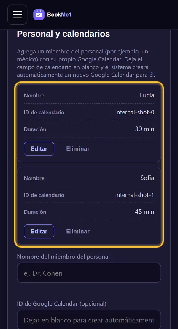 Toca "Agregar miembro del personal"