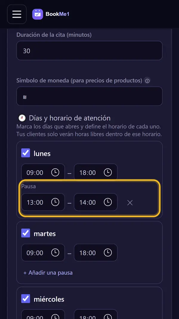 Añade una pausa, si la necesitas