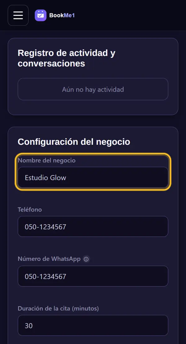 Actualiza el nombre del negocio