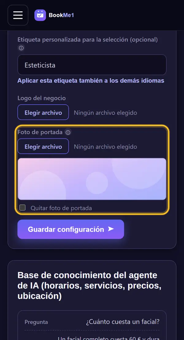 Agrega una foto de portada