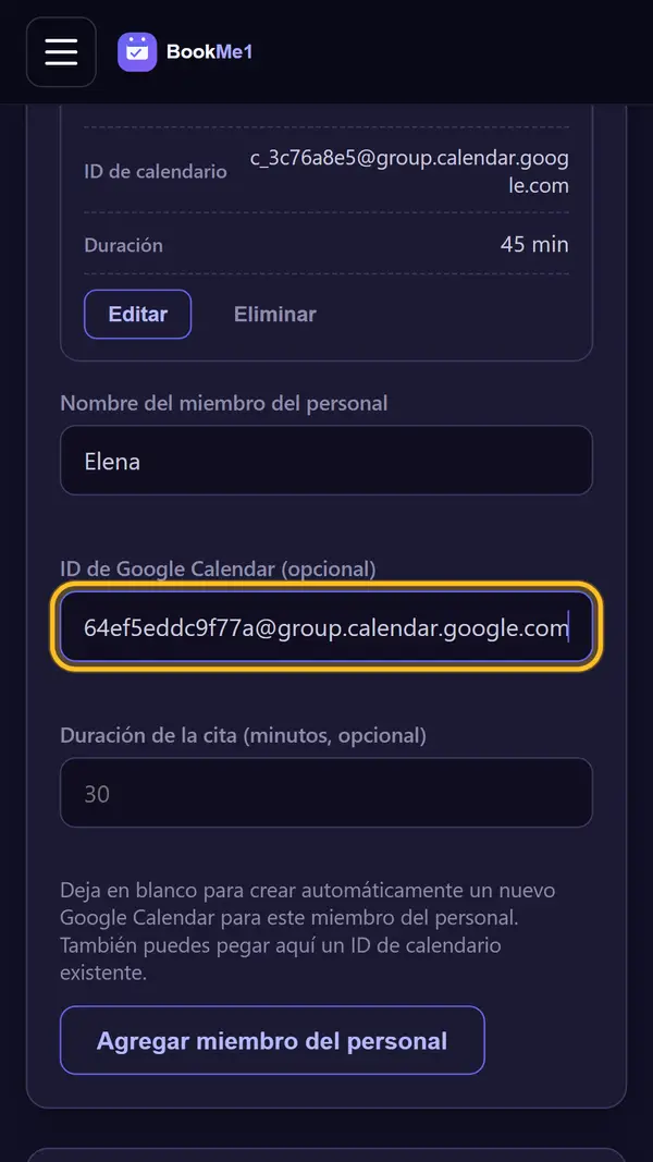 Pégalo en BookMe1