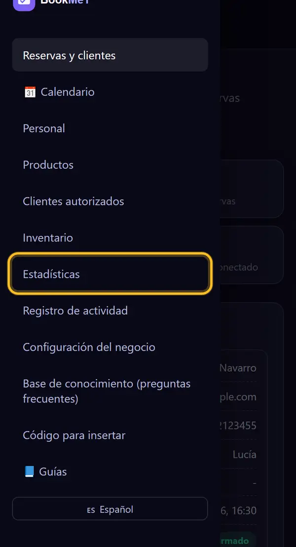 Abre "Estadísticas"
