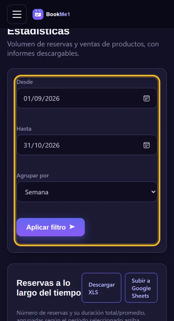 Elige un rango de fechas