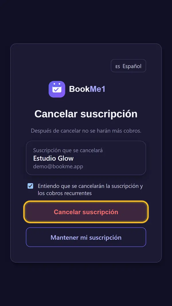 Cancela, si lo necesitas