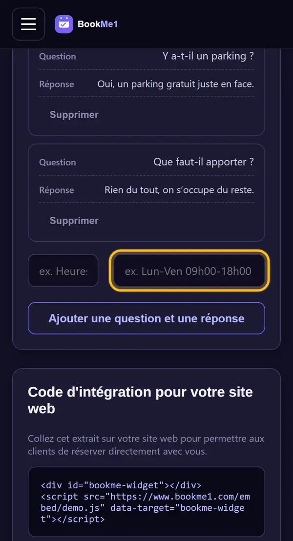 Écrire la réponse