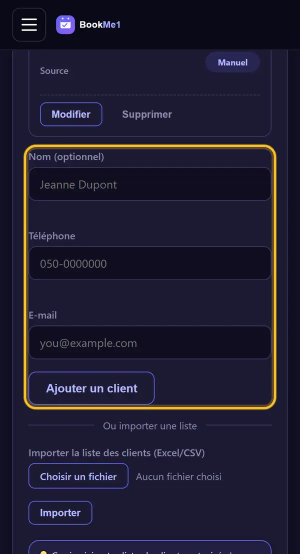 Ajouter des clients