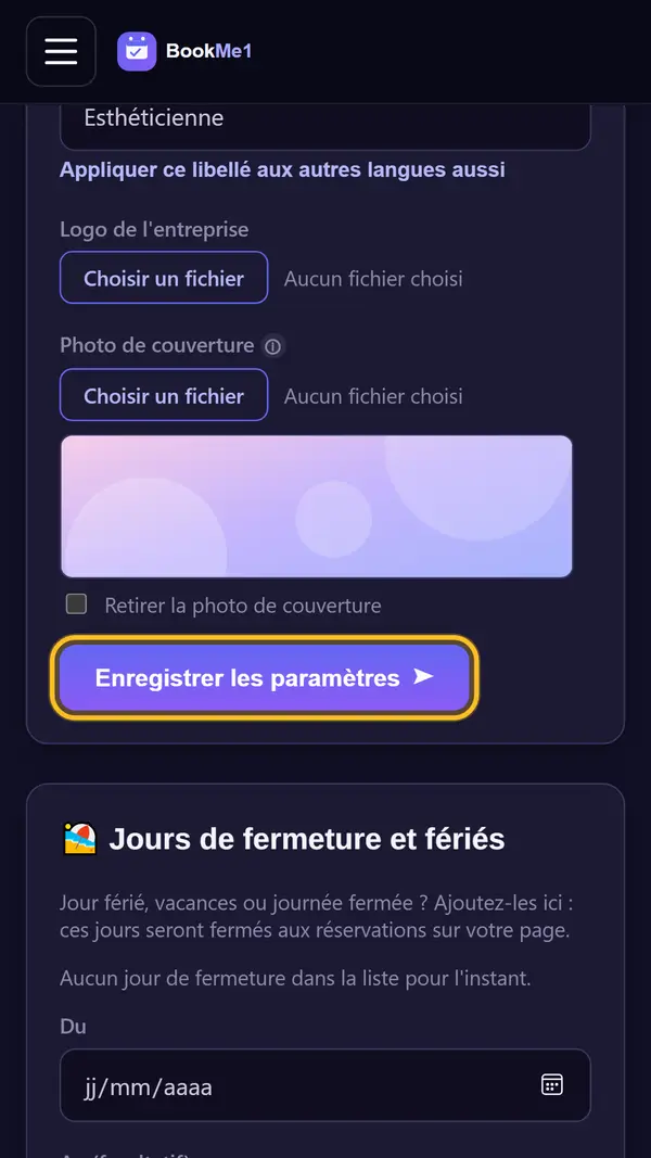 Fixer la durée et enregistrer