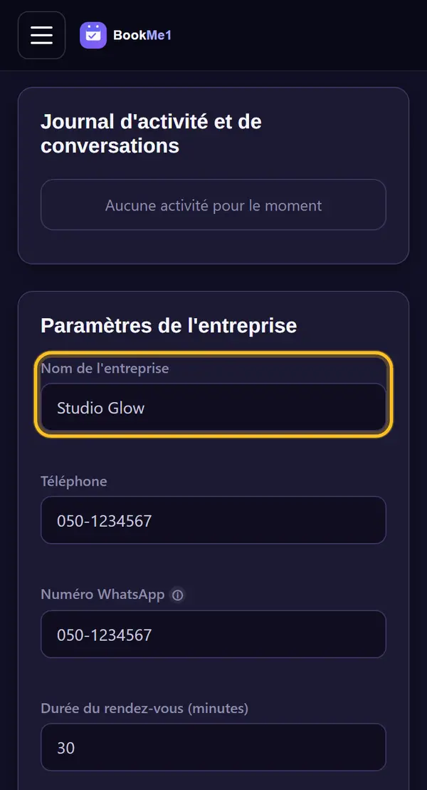 Mettre à jour le nom