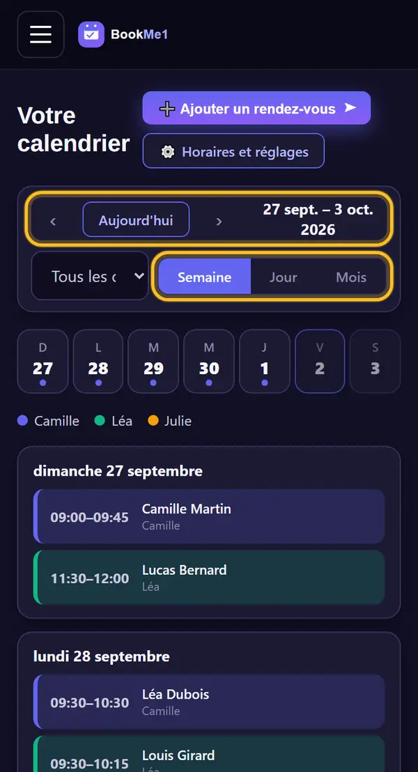 Choisissez une vue