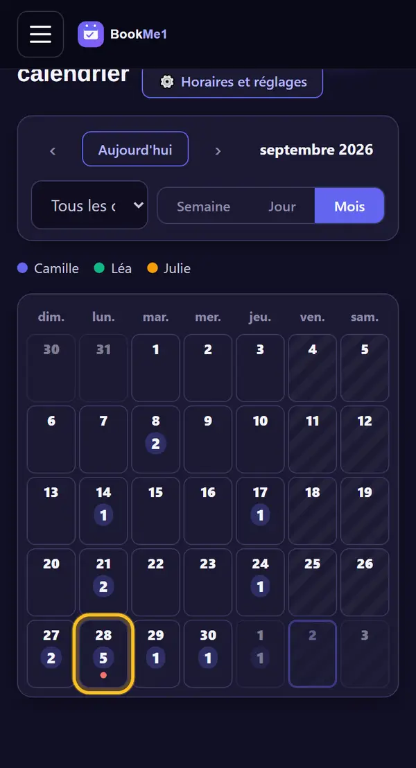 Vue mois