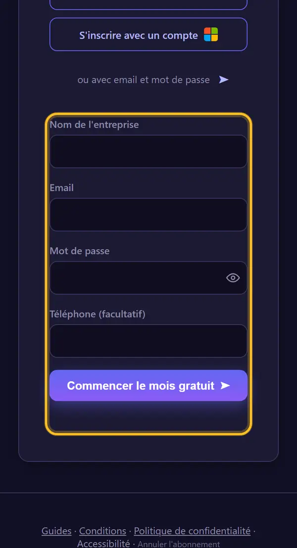 Ou s'inscrire par e-mail