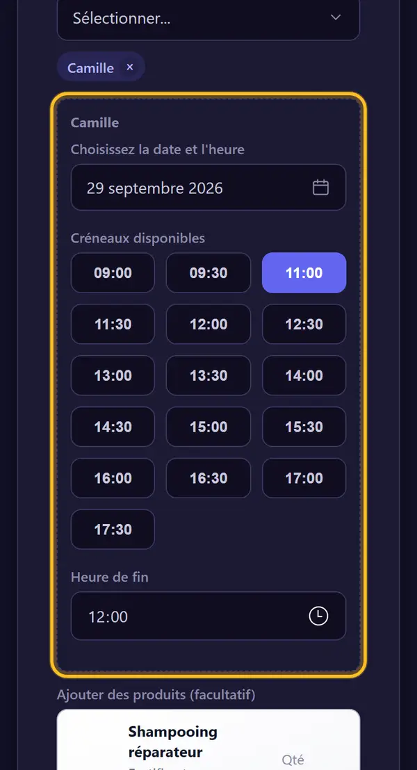 Ils choisissent la date et l'heure
