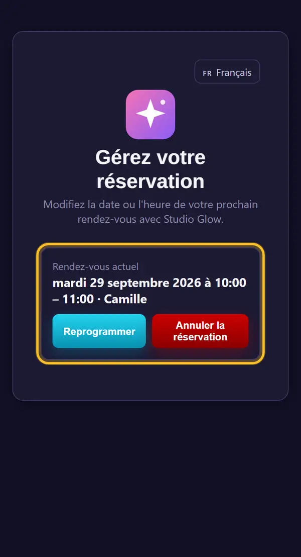 Le client ouvre le lien