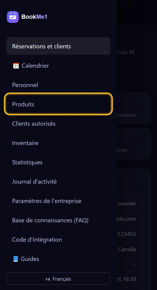 Ouvrir « Produits »