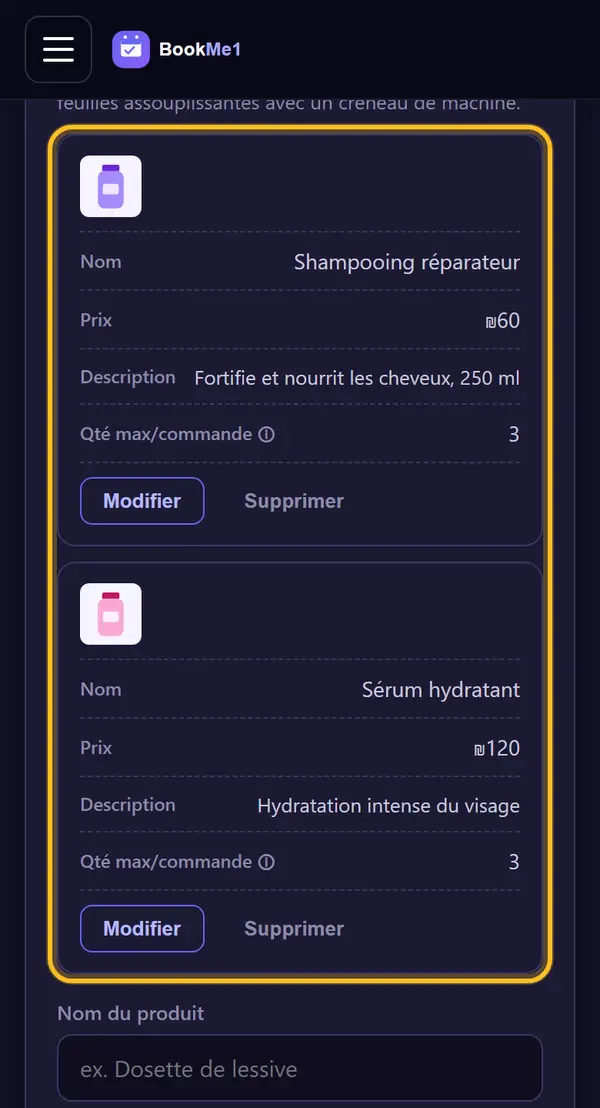 Toucher « Ajouter le produit »