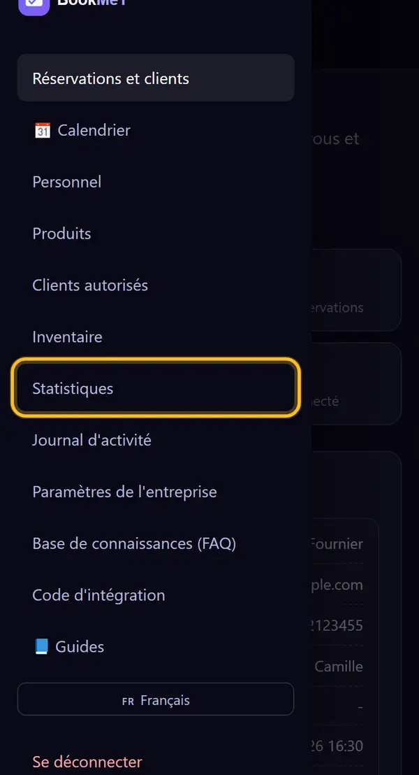 Ouvrir « Statistiques »