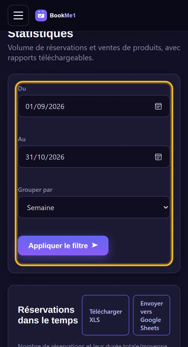 Choisir une période