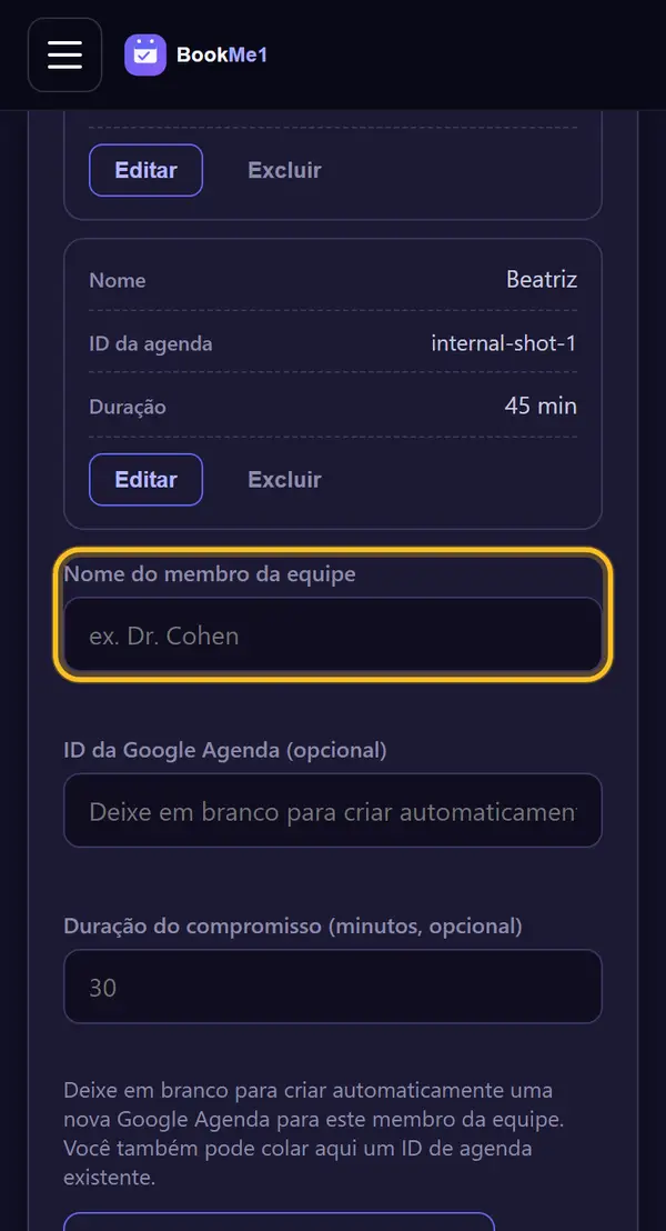 Digite um nome