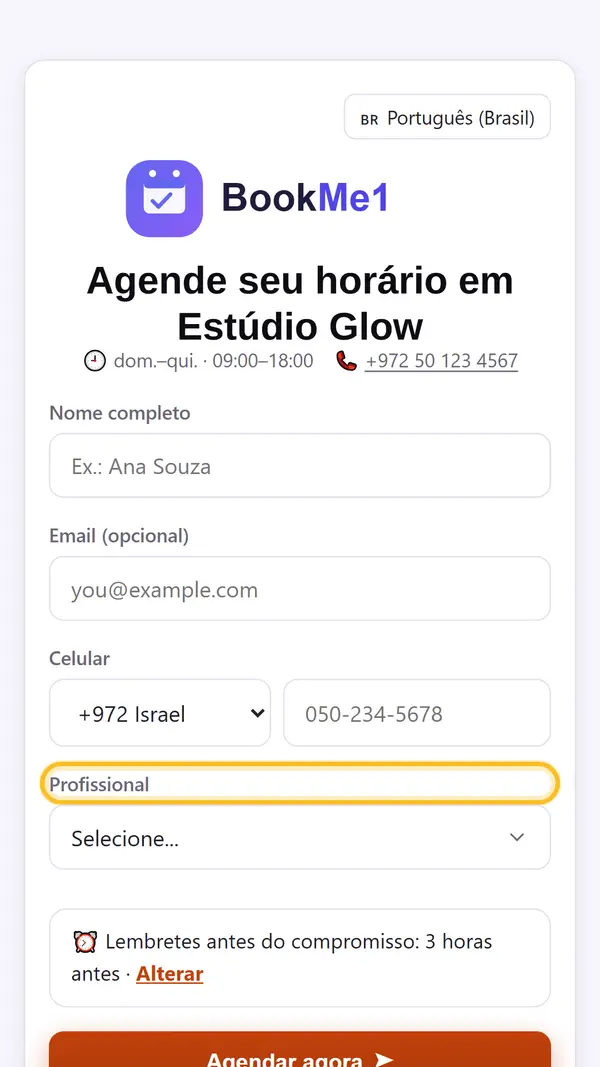 Mude o título acima da escolha