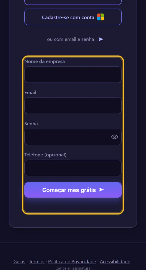 Ou cadastre-se com e-mail