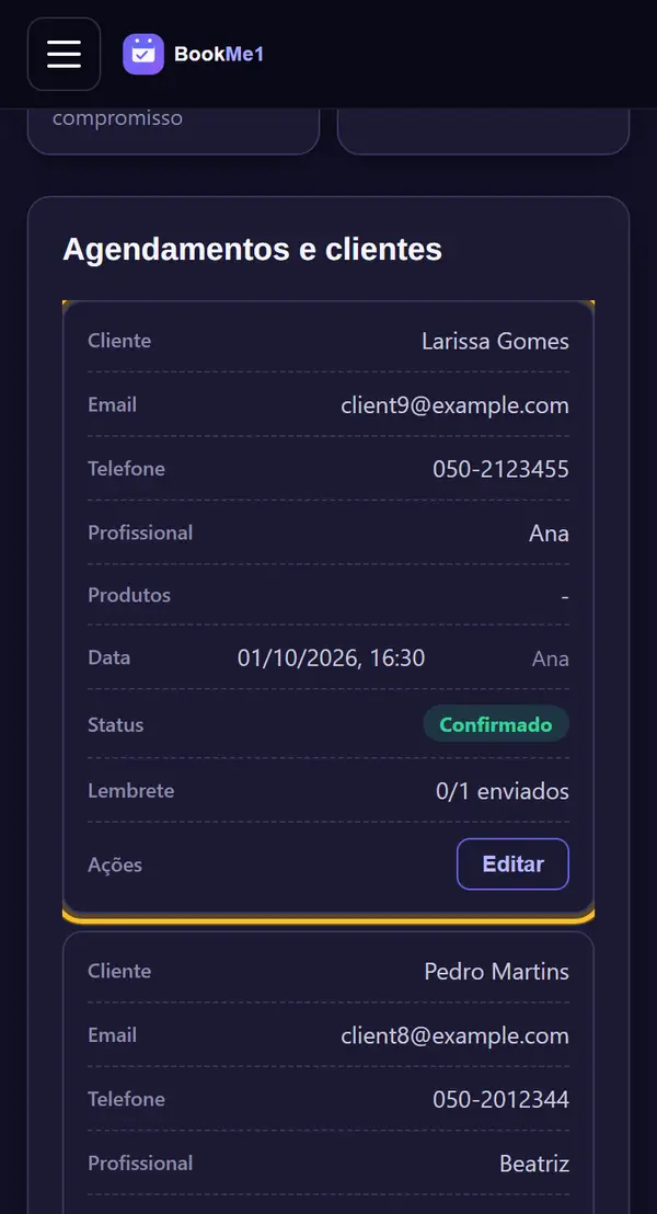 Encontre o agendamento