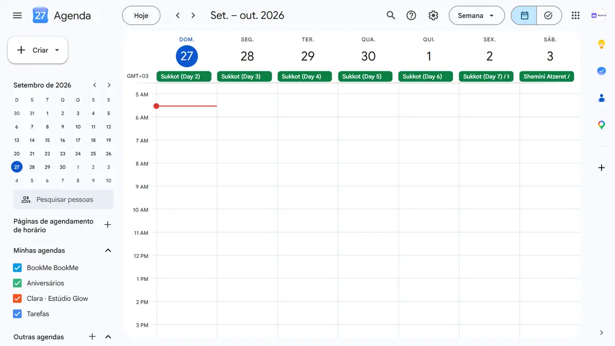 Abra a Google Agenda no computador