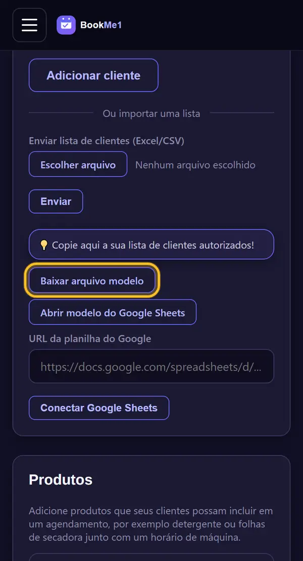 Baixe o modelo