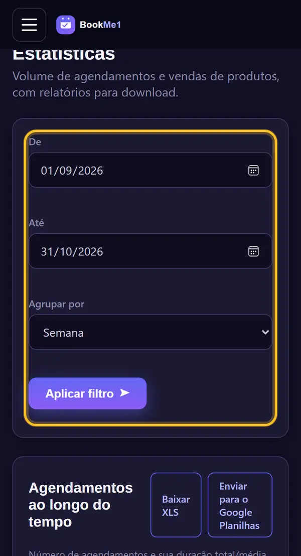 Escolha o período