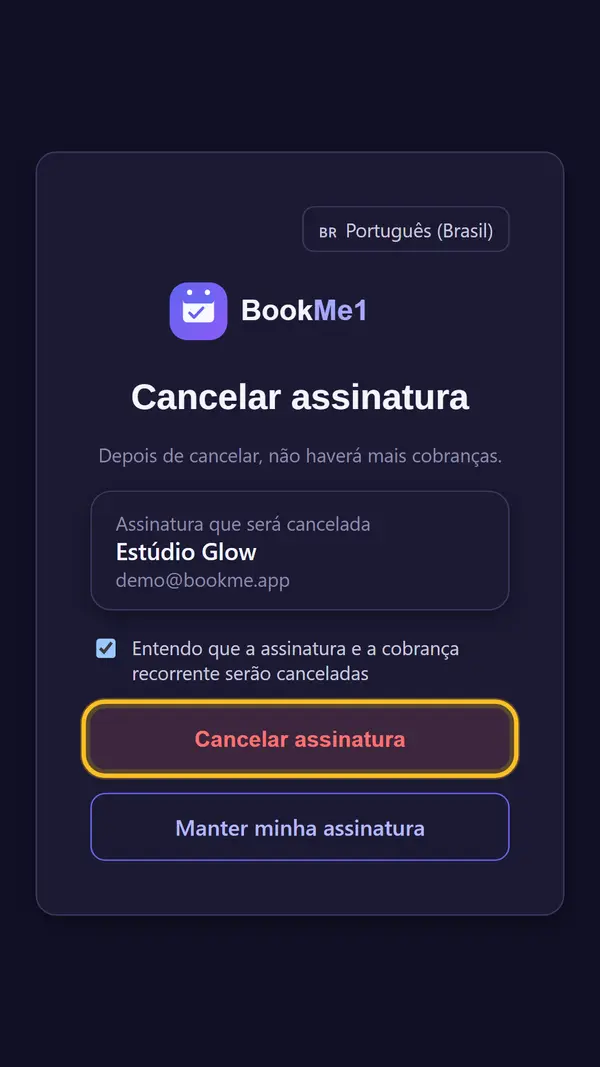 Cancele, se precisar